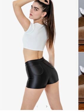 American Apparel Black High-Waist disco Shorts
